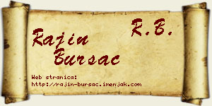 Rajin Bursać vizit kartica